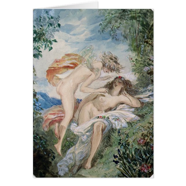 Floror och Zephyr Hälsningskort (Framsidan)