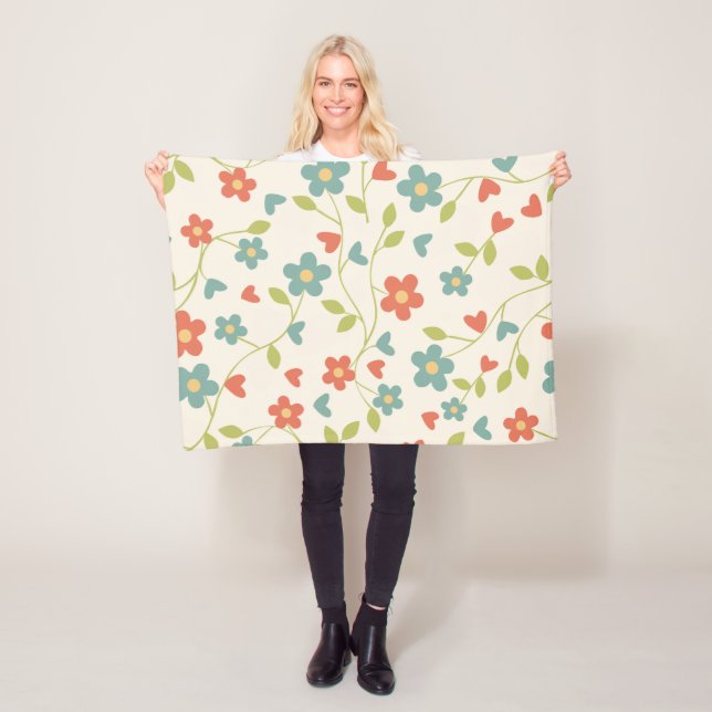 Florsmönster Flanellfilt Fleecefilt (På plats)