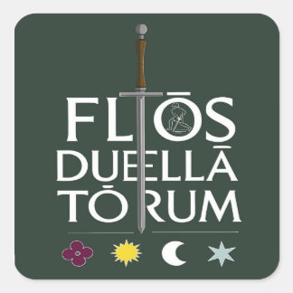 Flos Duellatorum Green Edition– Medieval Sword Art Fyrkantigt Klistermärke