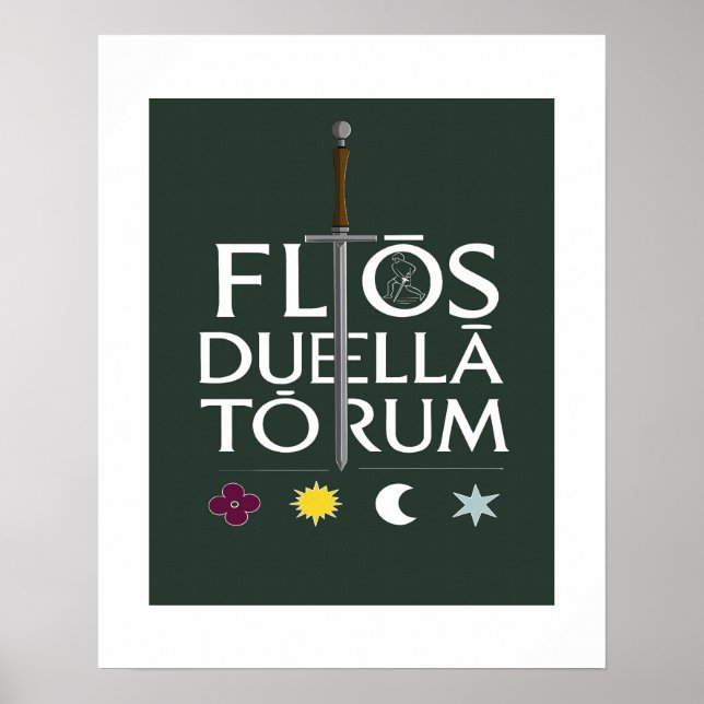 Flos Duellatorum Green Edition– Medieval Sword Art Poster (Framsidan)