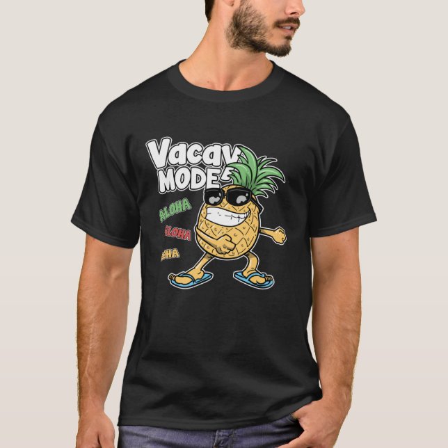 Floss Dance Pineapple Vacay Mode Aloha Hawaii Drag T Shirt (Framsida)