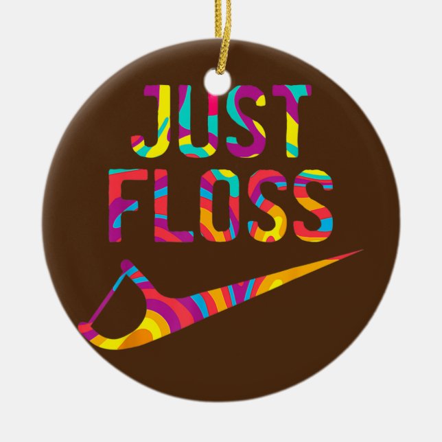 Floss Funny Dental Oral Hygienist RDH Julgransprydnad Keramik (Framsidan)