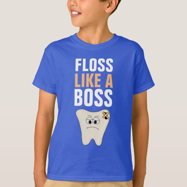 Floss Kids' HanesTAGLESS® T-Shirt (Framsida)