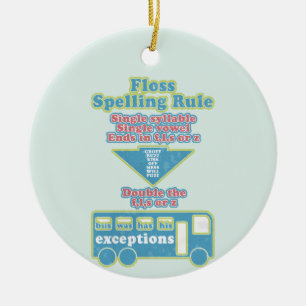 Floss Rule Phonics Learning English Language Julgransprydnad Keramik