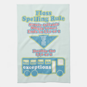 Floss Rule Phonics Learning English Language Kökshandduk