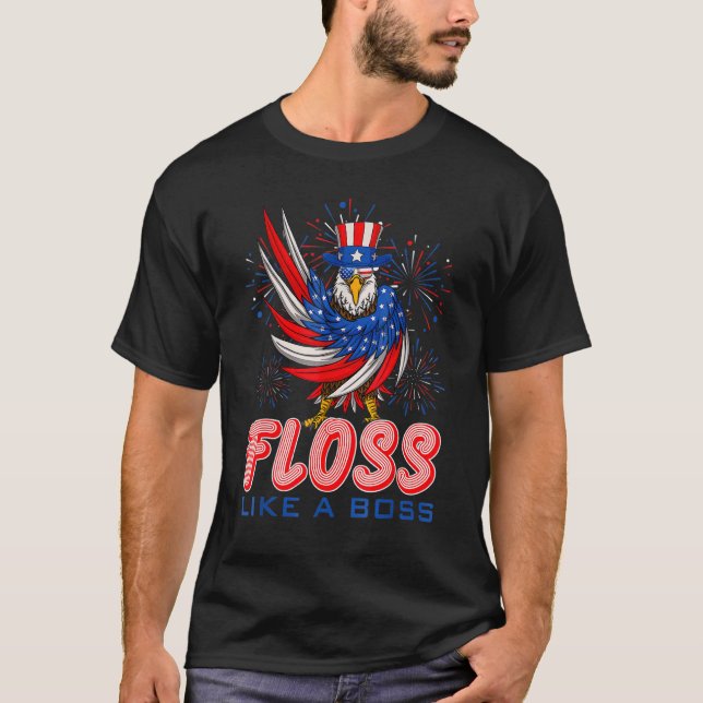 Floss som en Chef Eagle American Independence 4:e T Shirt (Framsida)