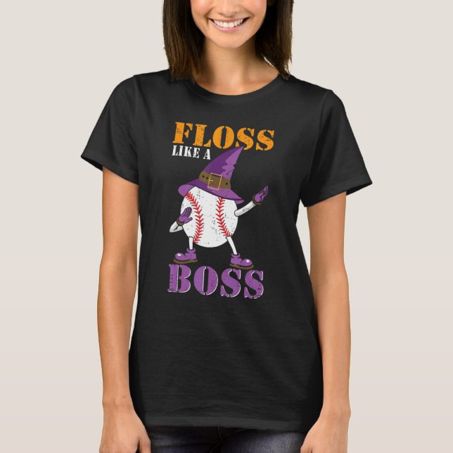 Floss som en Chef Halloween Dance Baseball Witch T Shirt (Framsida)