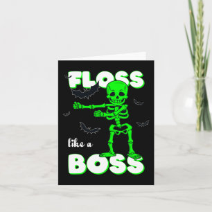 Floss som en Chef Skeleton Halloween Boys Girls Ki Kort