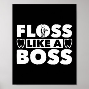 Floss som en Chef-tandläkarassistent vid tandläkar Poster