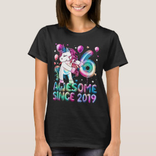 Floss Unicorn 6-årig 6e Birthday Girl Unic T Shirt