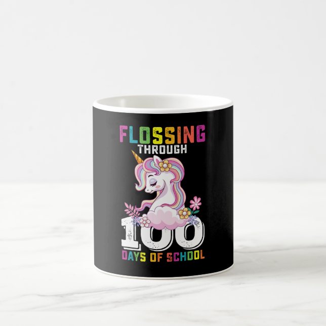 Flossa genom 100 dagars skola Enhörning Kaffemugg (Center)