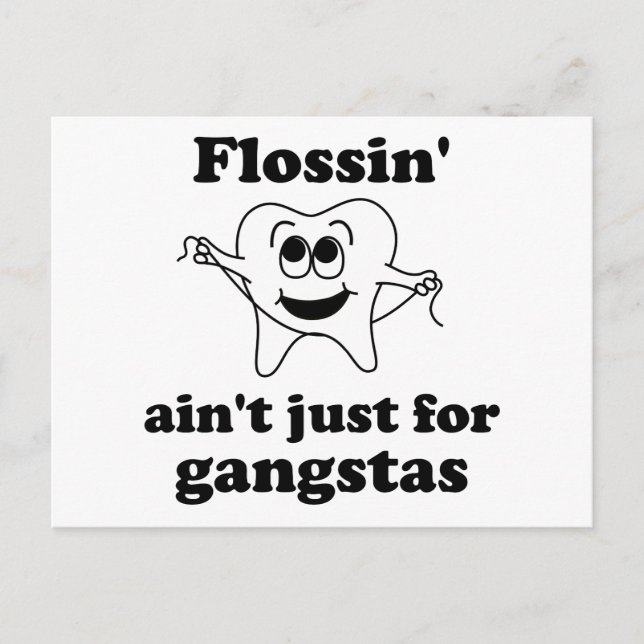 Flossin är inte bara för gangster vykort (Framsida)