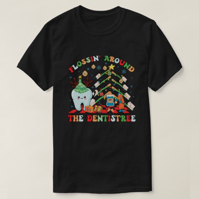 flossin runt tandläkarträdet t shirt (Design framsida)