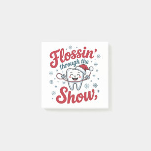 Flossing Genom Snön Rolig Xmas Jul Post-it Block