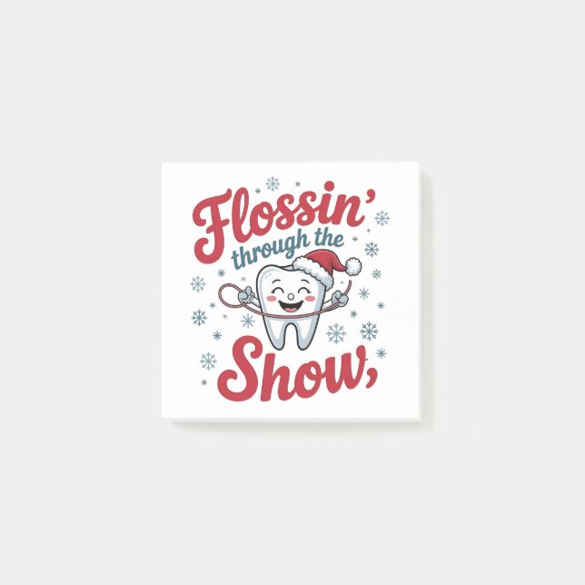 Flossing Genom Snön Rolig Xmas Jul  Post-it Block (Framsida)