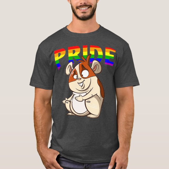 Flossing Hamster Lesbisk Bisexual Gay LGBT Pride T Shirt (Framsida)