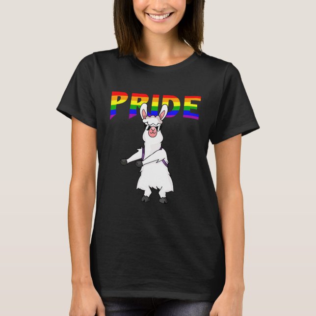 Flossing Llama Lesbisk Bisexual Gay LGBT Pride T Shirt (Framsida)