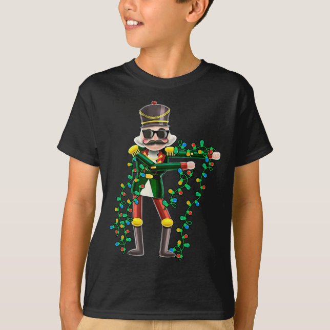 Flossing Nutcracker Funny jul Ljus T Shirt (Framsida)