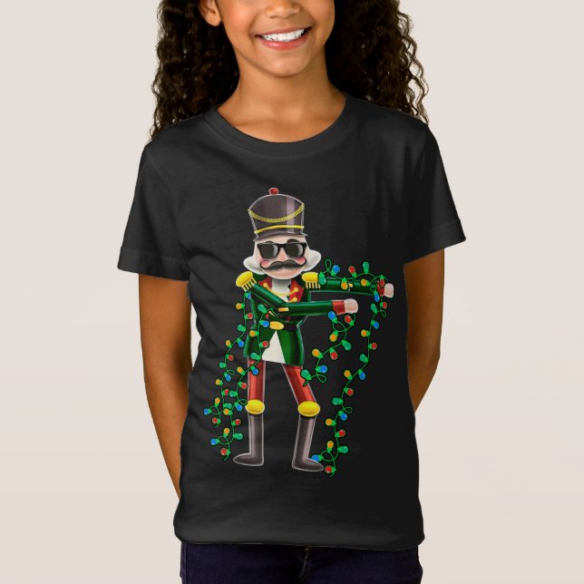 Flossing Nutcracker Funny jul Ljus T Shirt (Framsida)