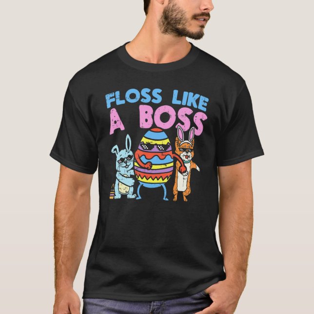 Flossing Påsk Crew Flossa Som En Boss Ägg Kanin C T Shirt (Framsida)