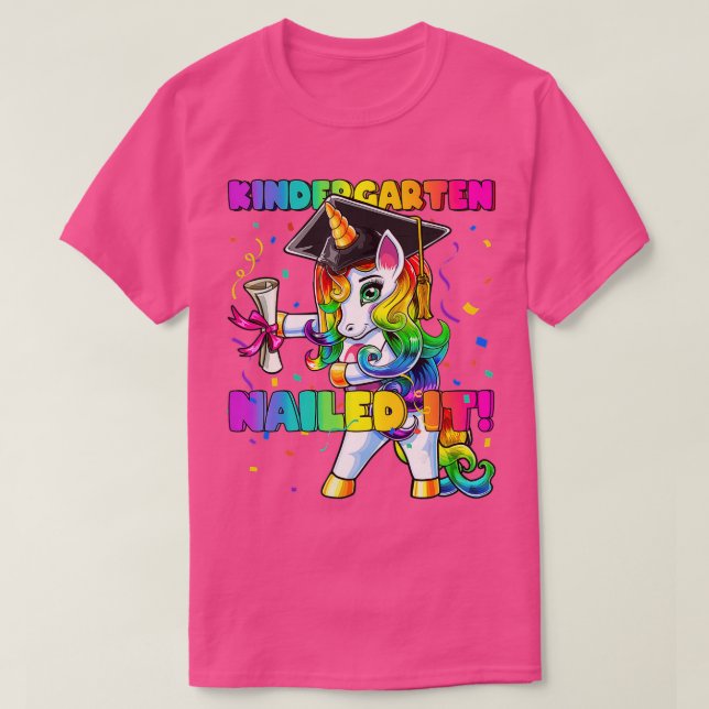 Flossing Unicorn Kindergarten Studentmössa Gift T Shirt (Design framsida)