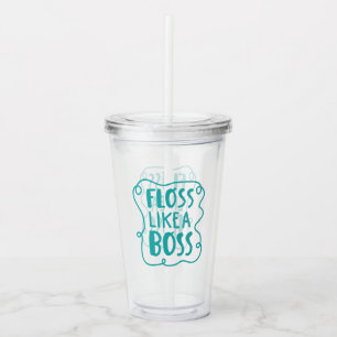 Flossnågot liknande som en chef tand- formulera take away mugg