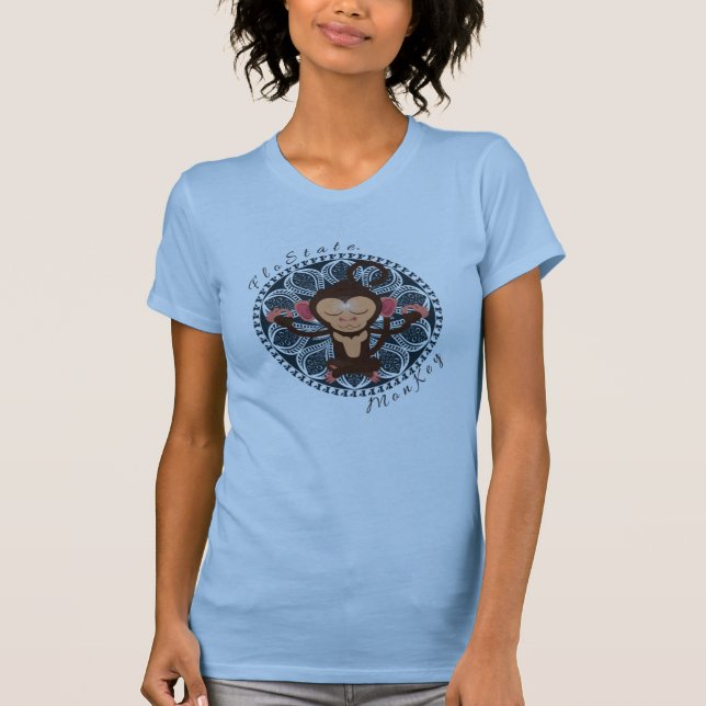 FloState Meditating Monkey Women's Yoga Tee (Framsida)