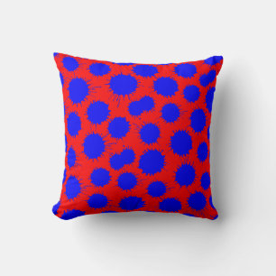 Flot Mönster - Blue on Red Kudde