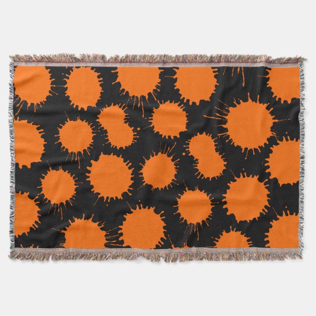Flot Mönster - Orange på Black Filt (Framsidan)
