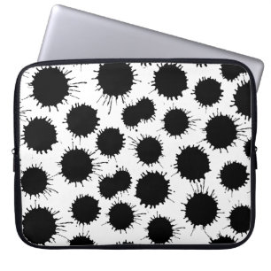 Flot Mönster - Svartvit Laptop Sleeve