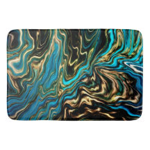 Flotande Färg Marble Guld Aqua Bath Mat
