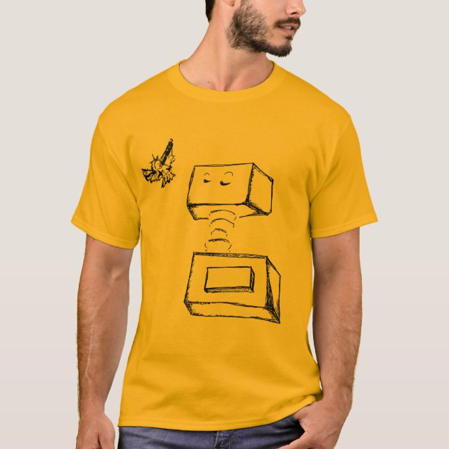 flöterobot i guld t shirt (Framsida)