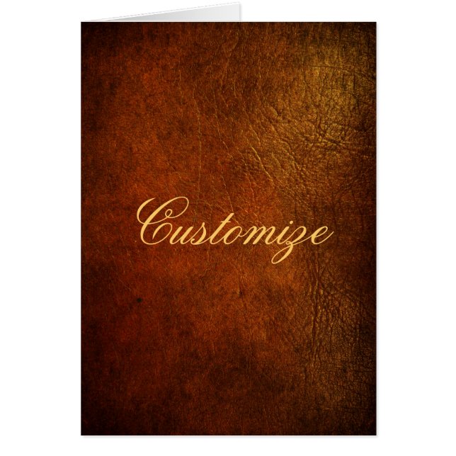 Flott äkta läderformgivare hälsningskort (Framsidan)