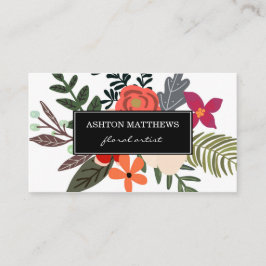 Flott blom- bukettprofessionell visitkort