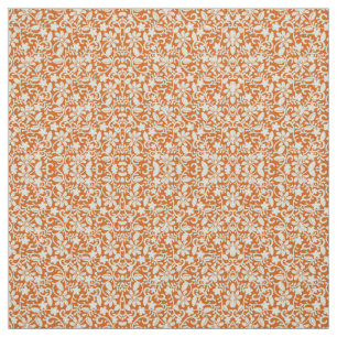 Flott blom- damast bränt orange mönster tyg
