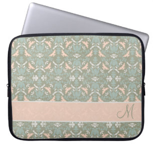 Flott blom- Monogramdamast Laptop Fodral