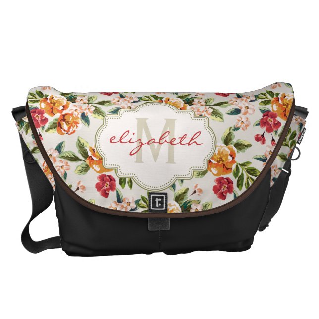 Flott blommor för blommigt för kurir väska (Framsidan)