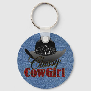 Flott CowgirlRodeodrottning (MRK-Reviderade) Nyckelring