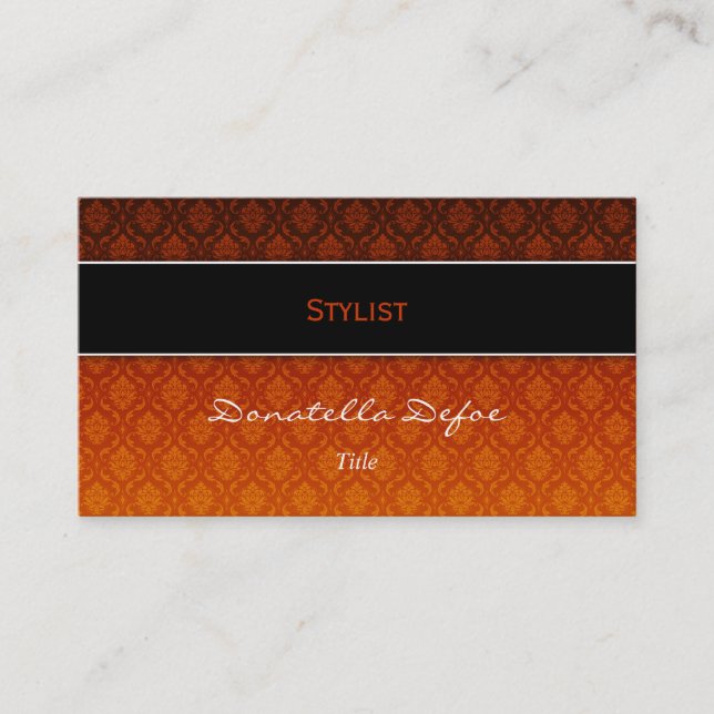 Flott elegant damastast yrkesmässig visitkort (Framsida)