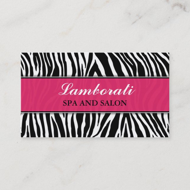 Flott elegant modern mode för zebra tryck visitkort (Framsida)