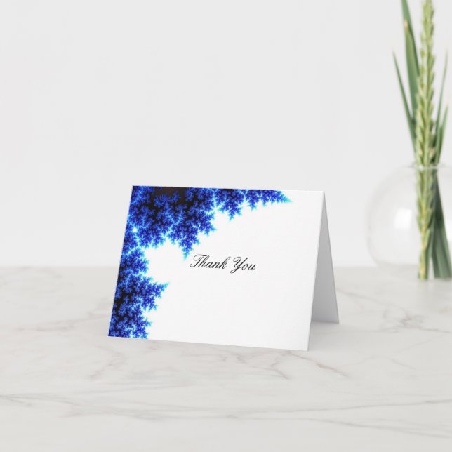 Flott elektriskt blåtttack tack kort (Framsida)