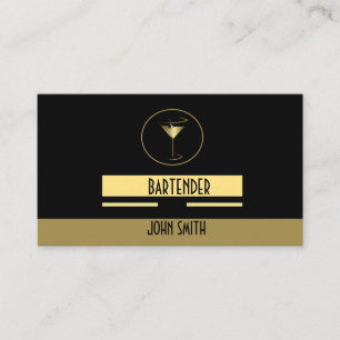 Flott enkel guld- logotypBartender Visitkort