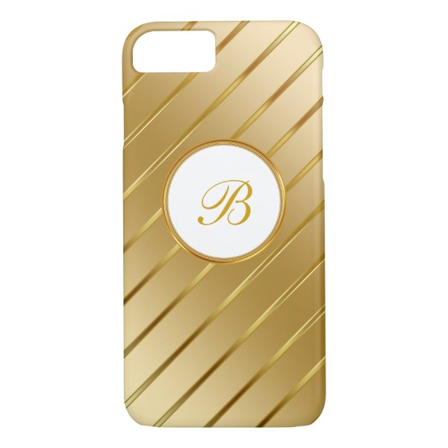 Flott guld- Monogram Case-Mate iPhone Skal (Baksida)