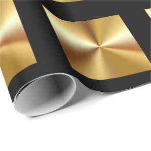 Flott guld och svart presentpapper