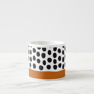 Flott Handpainted polka dots med höstlönn Espressomugg