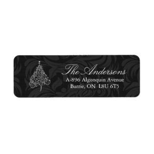Flott julgranadressetiketter returadress etikett