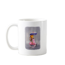 Flott kattunge på den rosa sparkcykeln