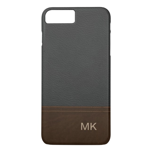 Flott läderLookmanar Monogram Case-Mate iPhone Skal (Baksida)
