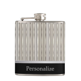 Flott mång- silverremsadesign fickplunta