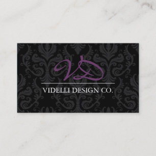 Flott Monogramdamastvisitkort Visitkort